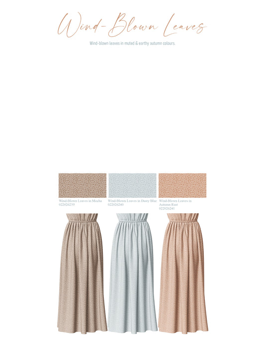 Wind-Blown Leaves in Autumn Rust | Robin Jersey Knit Fabric