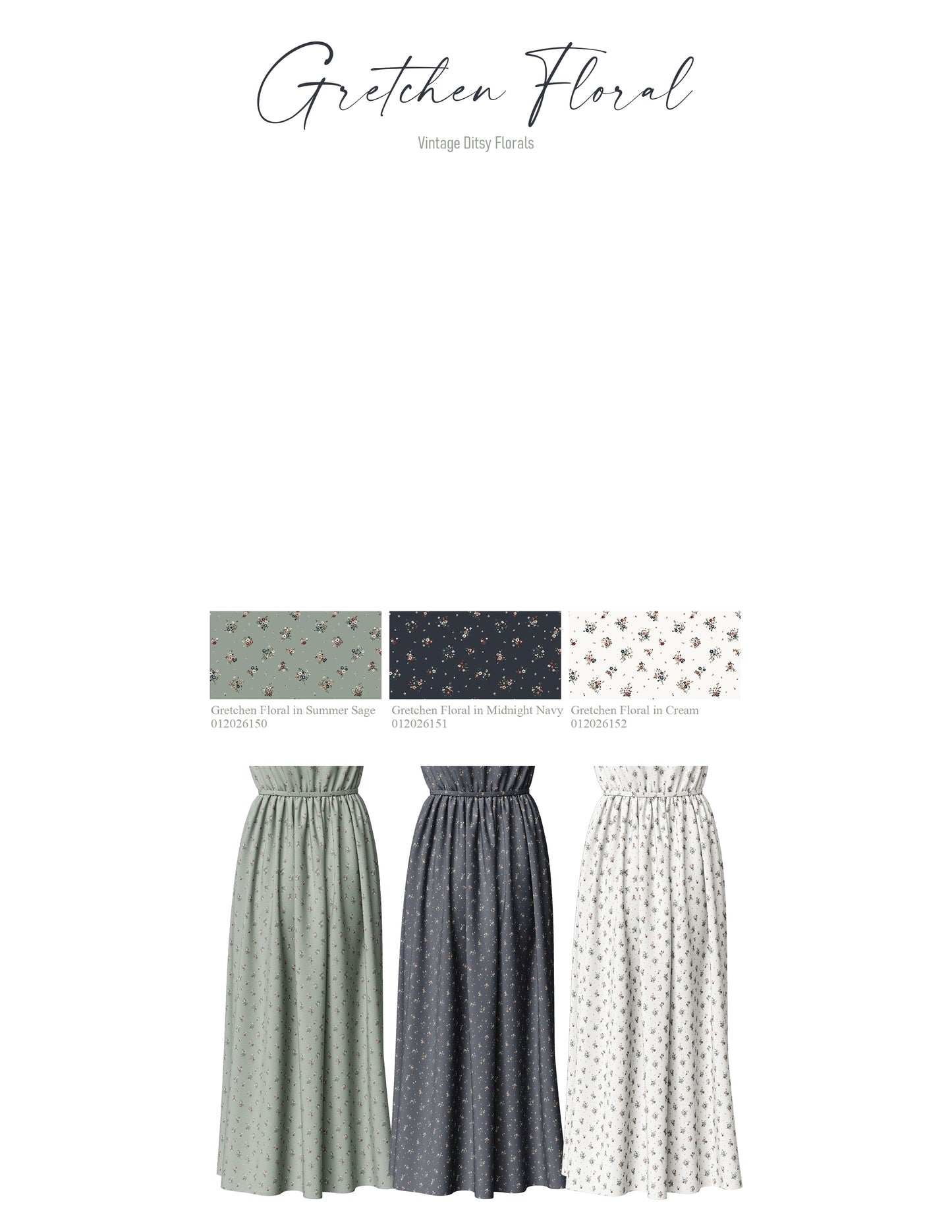 Gretchen Floral in Midnight Navy | Summer Breeze Knit Fabric