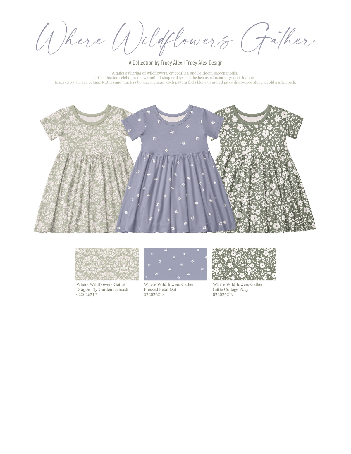 Where Wildflowers Gather: Little Cottage Posy | Robin Jersey Knit Fabric