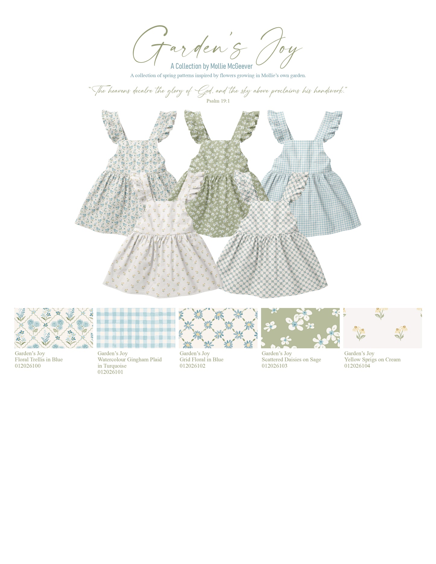 Garden's Joy: Scattered Daisies in Sage | Summer Breeze Knit Fabric