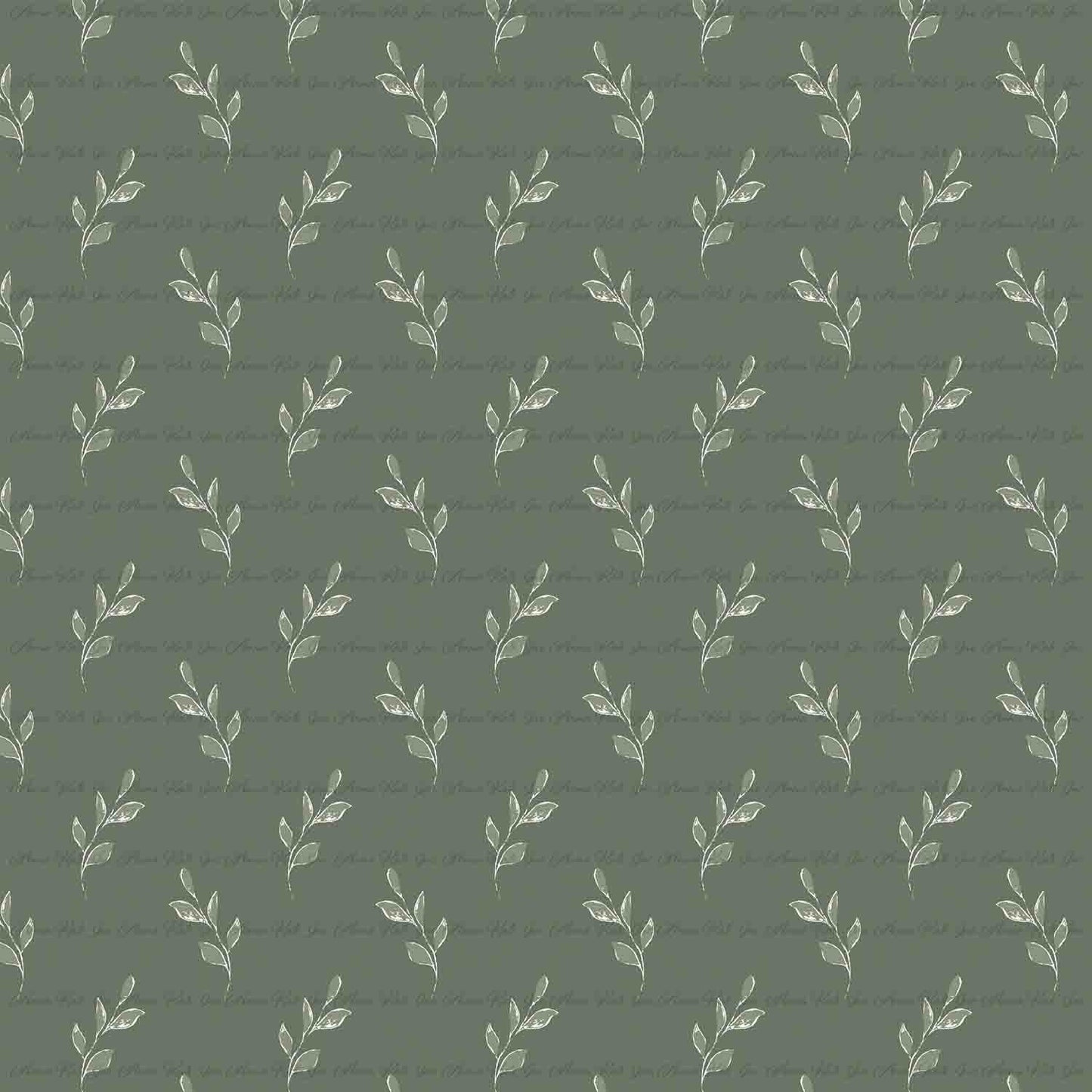 Wildflower Dreams: Stem in Sage | Starling Diamond Dot Woven Fabric