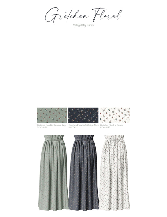 Gretchen Floral in Midnight Navy | Summer Breeze Knit Fabric