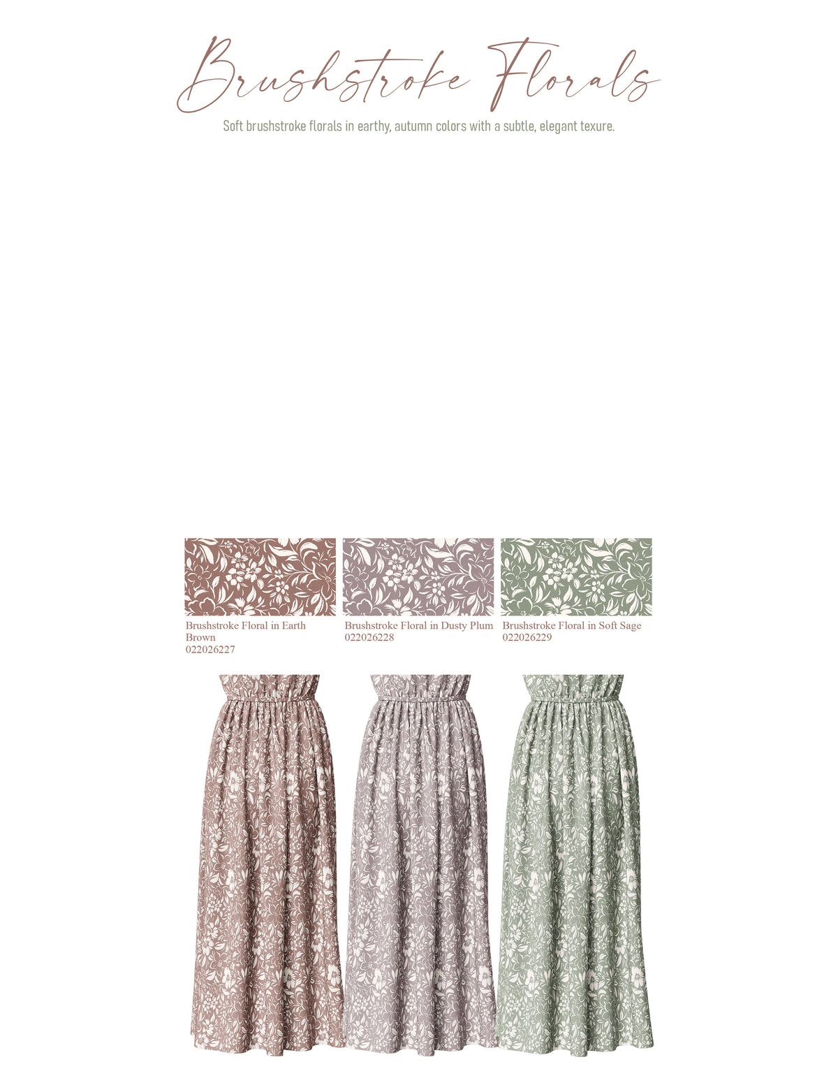 Brushstroke Floral in Earth Brown | Robin Jersey Knit Fabric
