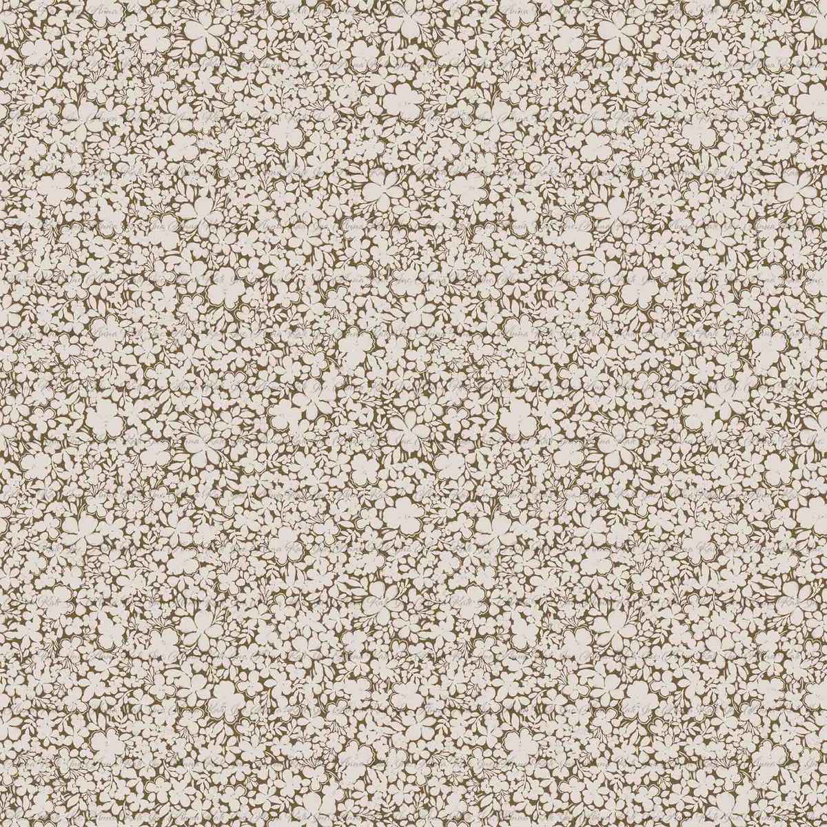 Bernice Vintage Floral in Olive | Sparrow Swiss Dot Knit Fabric