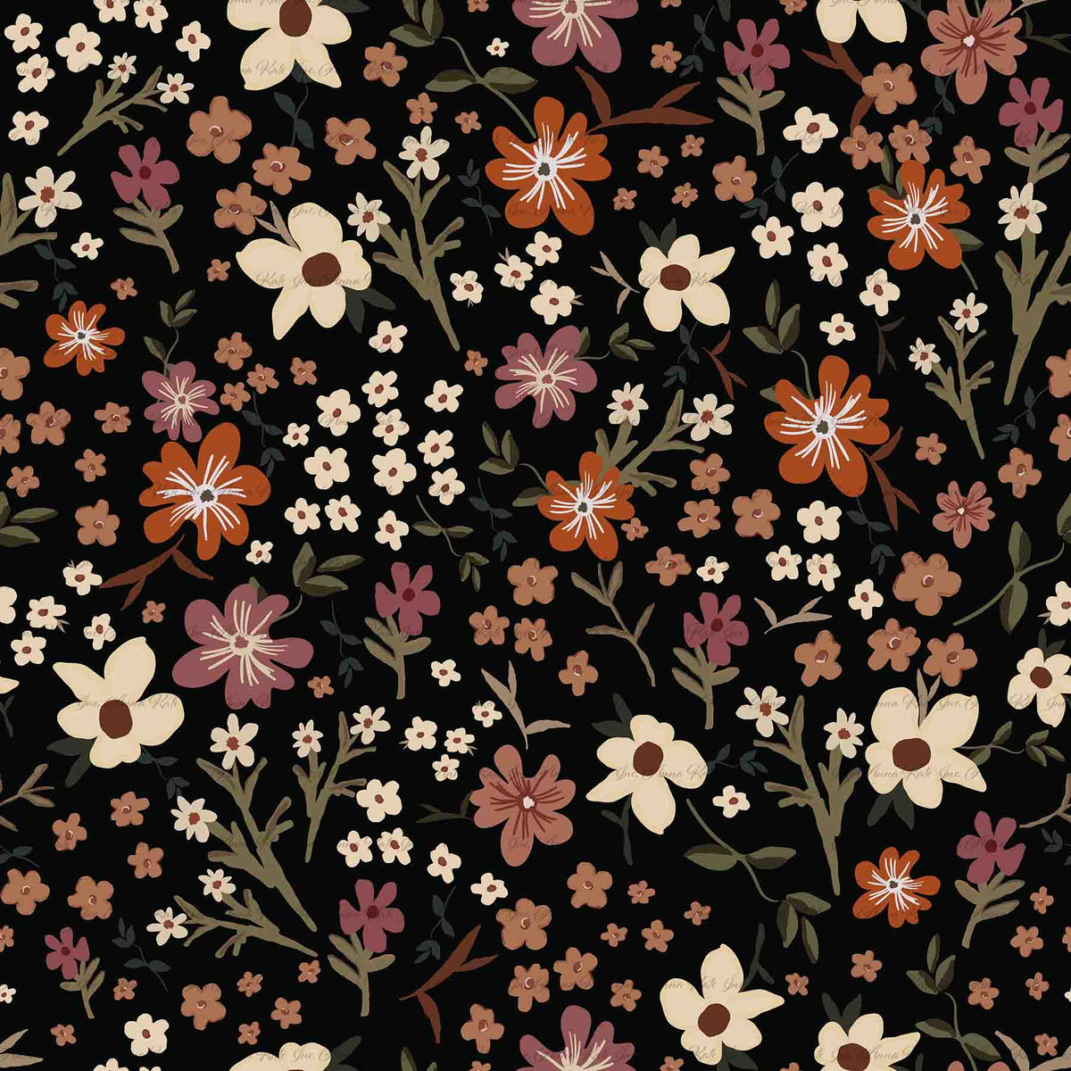 Christy Floral in Black | Robin Jersey Knit Fabric