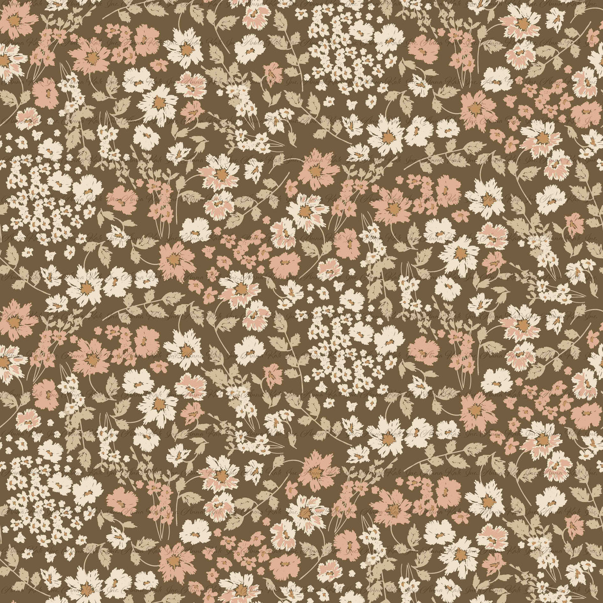 Remi Vintage Floral in Olive | Robin Jersey Knit Fabric