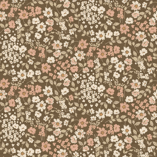 Remi Vintage Floral in Olive | Robin Jersey Knit Fabric