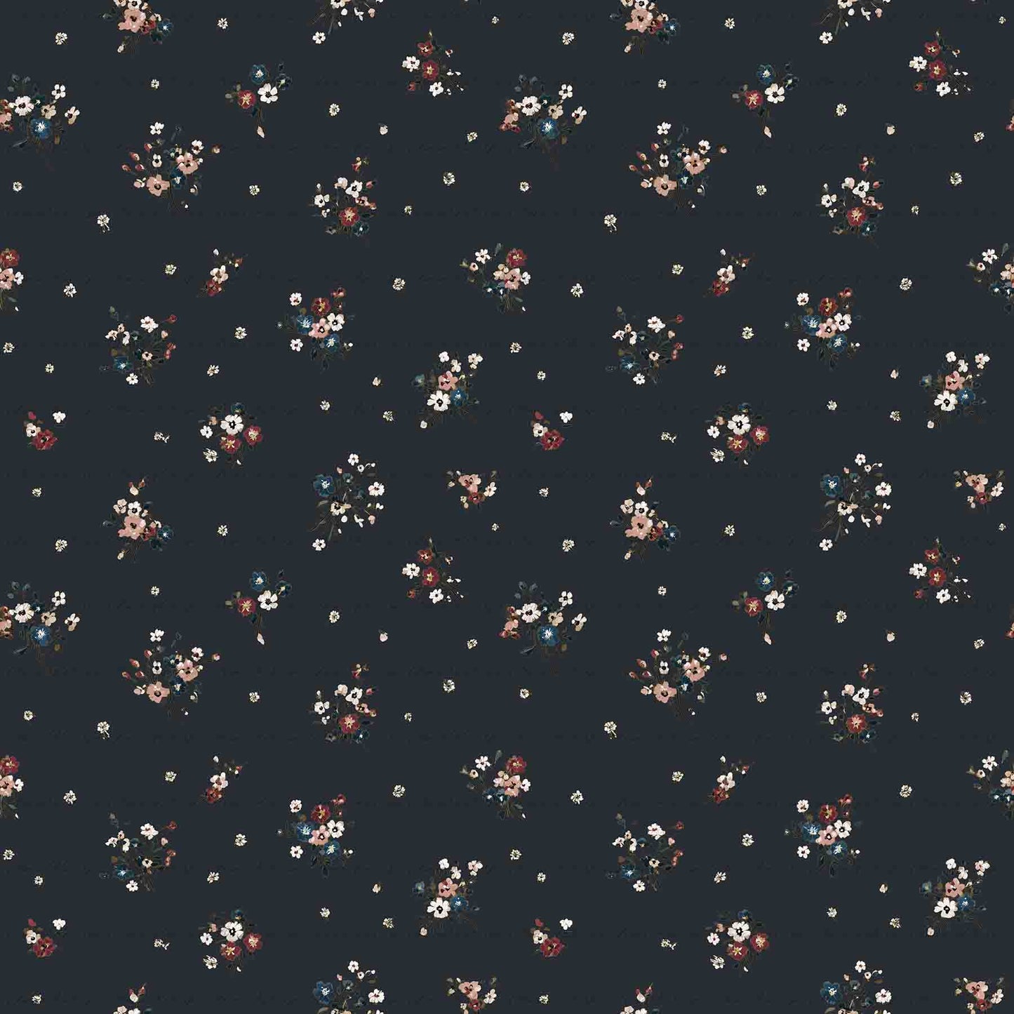 Gretchen Floral in Midnight Navy | Summer Breeze Knit Fabric