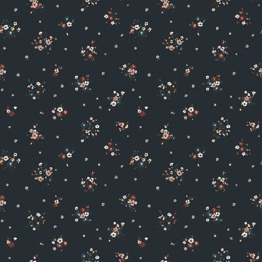 Gretchen Floral in Midnight Navy | Summer Breeze Knit Fabric