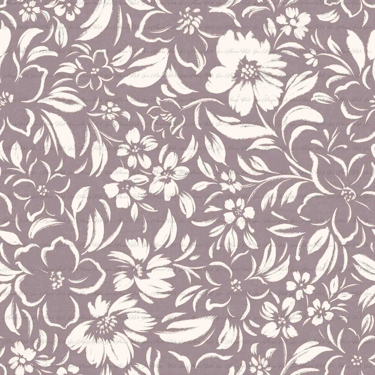 Brushstroke Floral in Dusty Plum | Robin Jersey Knit Fabric