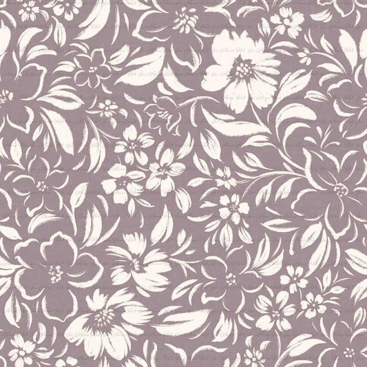 Brushstroke Floral in Dusty Plum | Robin Jersey Knit Fabric