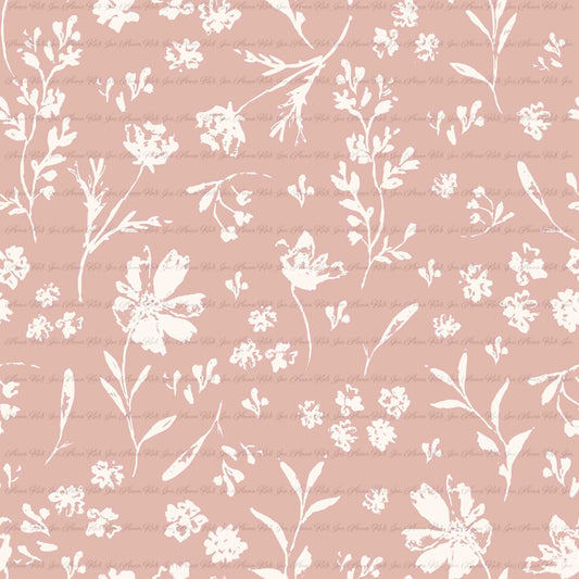 Wildflower Dreams: Scattered Petals in Pink | Sparrow Swiss Dot Knit Fabric