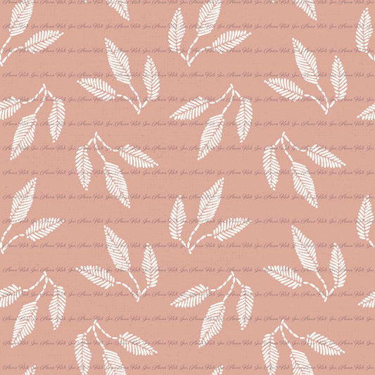 Bespoke: Stitched Foliage | Chickadee Unbrushed Rib Knit Fabric