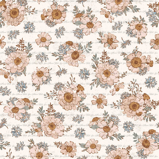 Zinnias in the Highlands: Highland Zinnias | Robin Jersey Knit Fabric